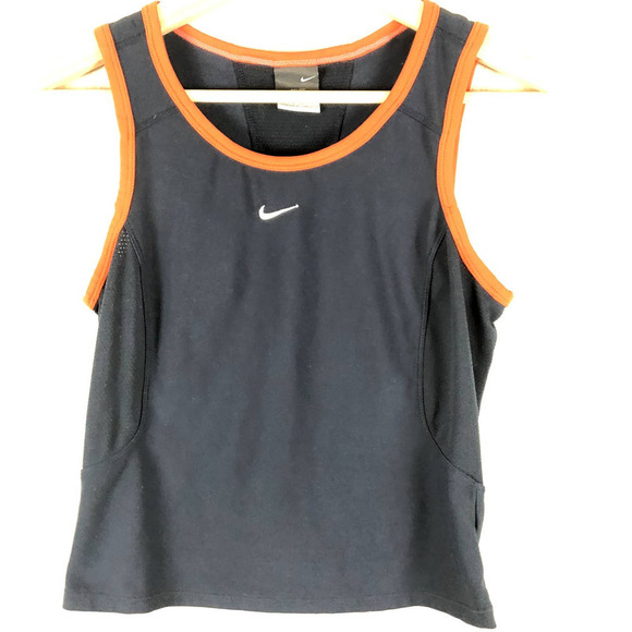 Nike Shirt Blue Orange Scoop Neck Tank Top Dri Fit Center Logo Size X Small - Picture 12 of 12